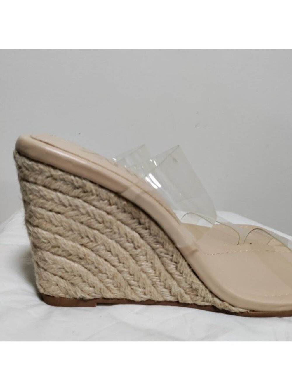 Zara Wedge Espadrille 9-10 Summer Citywear Clear And Nude Wedges Beige 10 - Picture 8 of 11